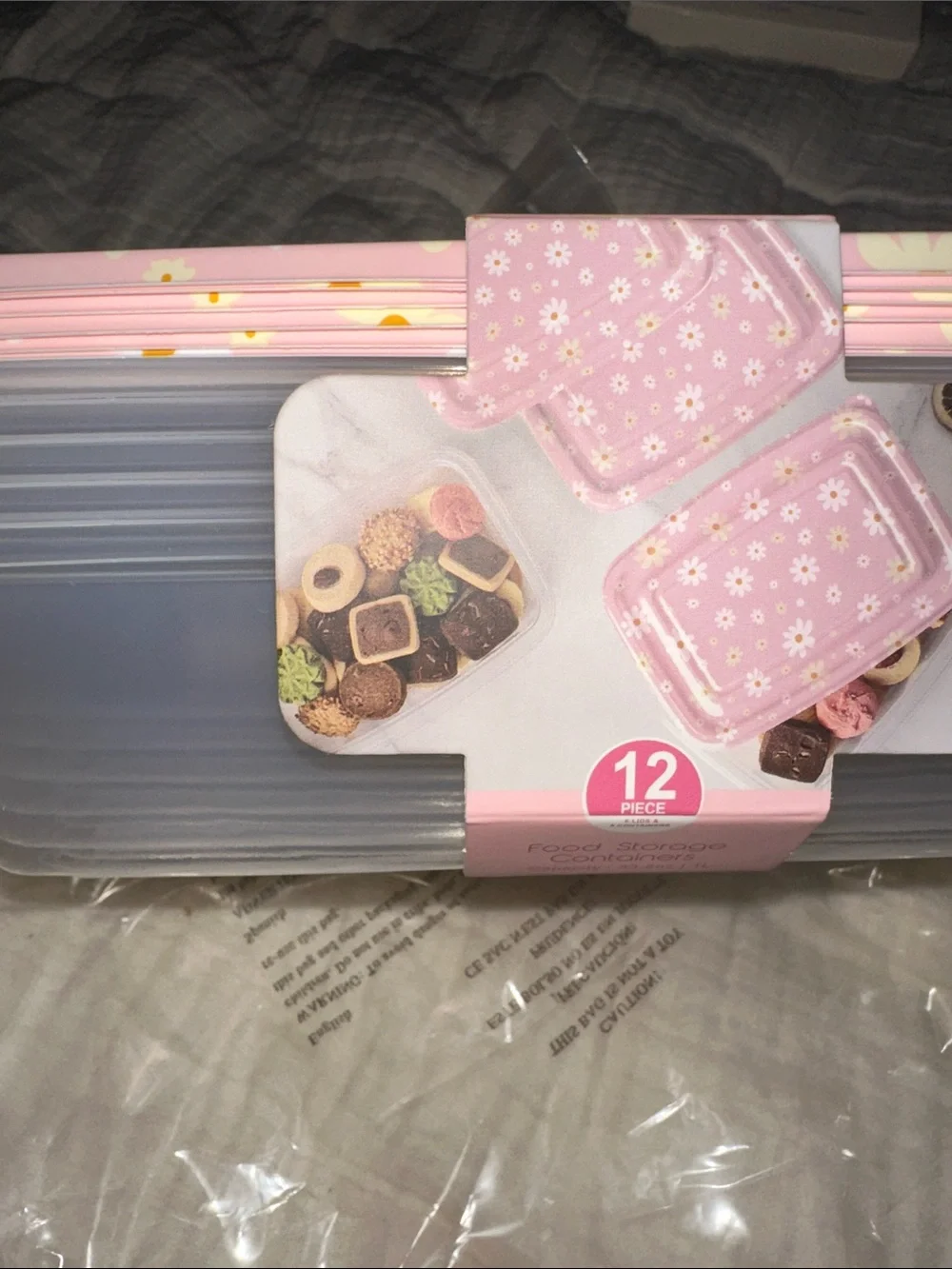 CWC Pink Daisy Food Storage Containers Set of 12 - (2) 6 Packs NEW